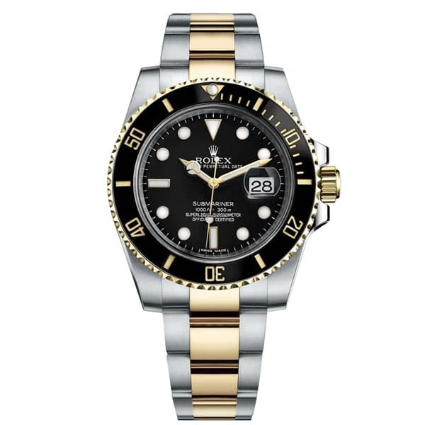 ساعت رولکس ساب مارینر سیلور گلد صفحه مشکی Rolex Submariner