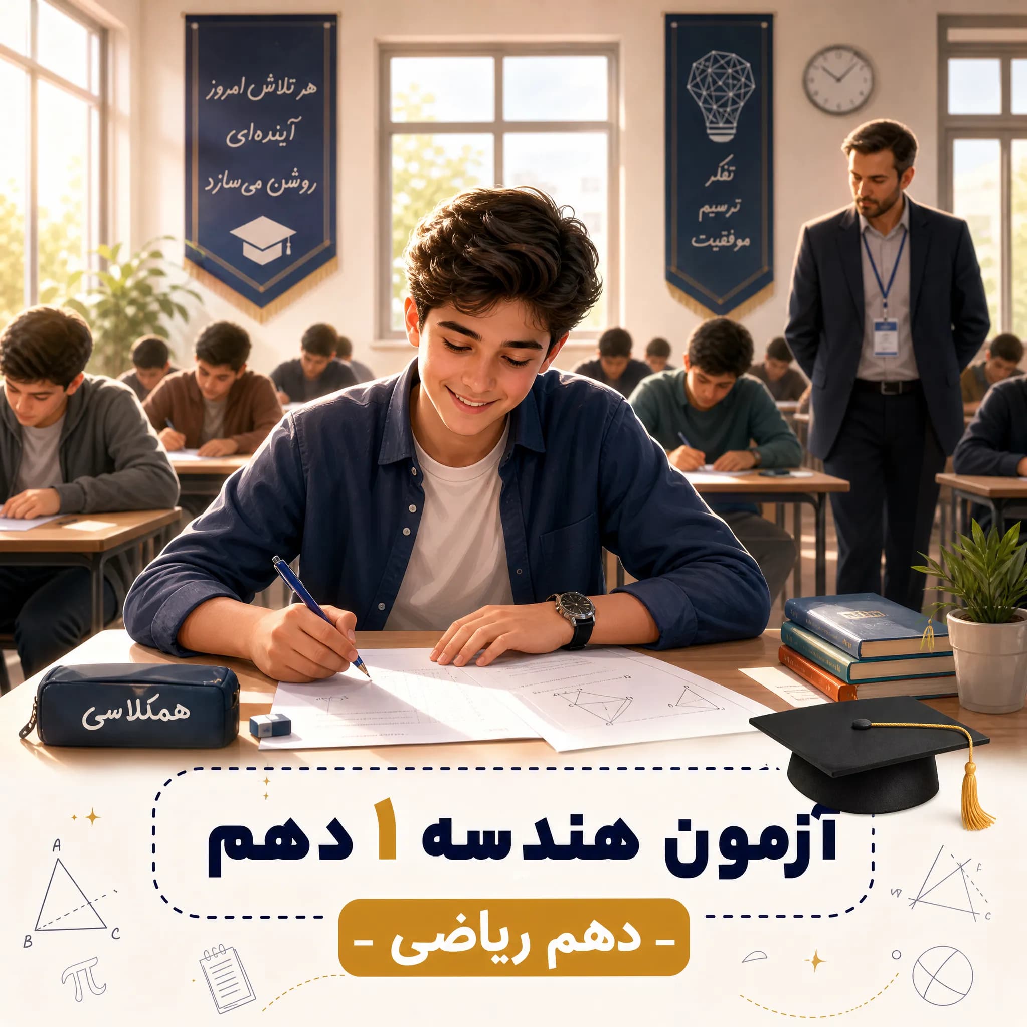 آزمون شبه نهایی هندسه 1دهم ریاضی خرداد 1403 همراه با پاسخنامه