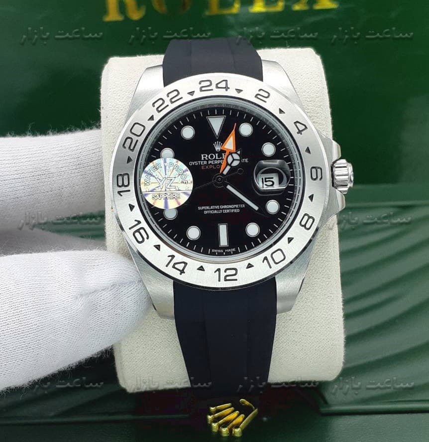 ساعت رولکس اکسپلور بند مشکی Rolex Explorer BB308 — تصویر ۲