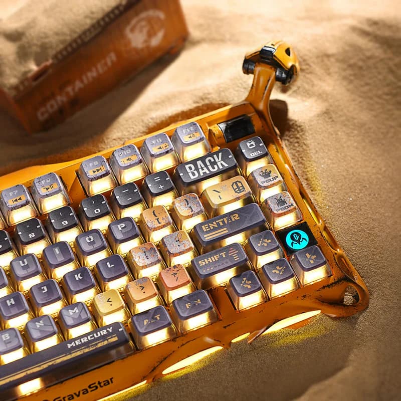 کیبورد گیمینگ گراواستار مدل GravaStar Mercury K1 Pro Special Edition – Battle-Worn Yellow — تصویر ۶