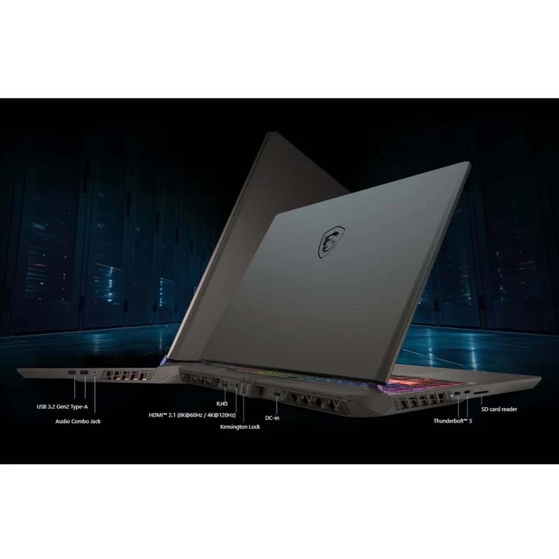 لپ تاپ 17 اینچی ام اس آی مدل MSI Vector 17 HX AI A2XWJG intel Core Ultra9 275HX 32GB DDR5 1TB SSD RTX5090(24GB) QHD+ IPS 240Hz EN — تصویر ۸