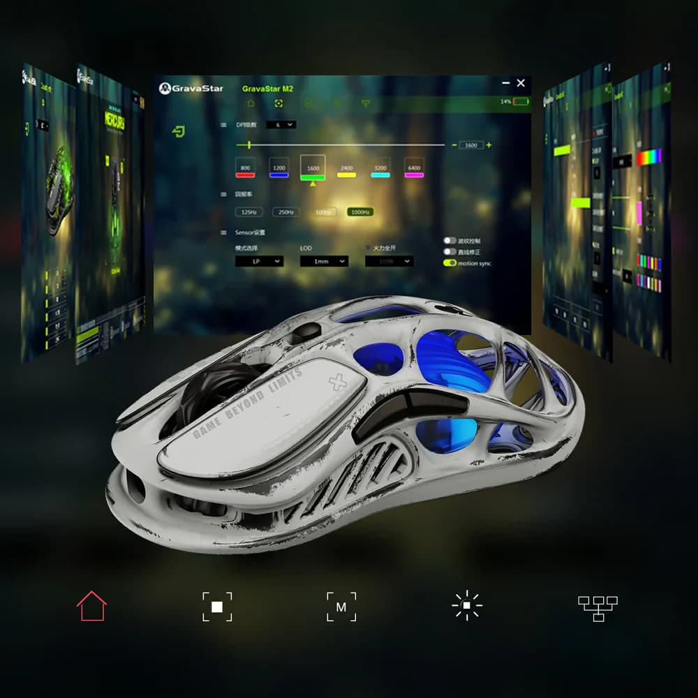 ماوس گیمینگ بی‌سیم GravaStar Mercury M1 Pro – (با دانگل 4K) — تصویر ۵