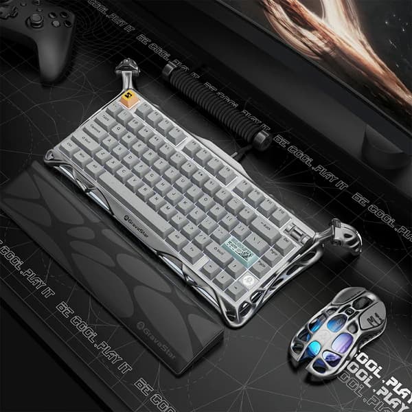کیبورد گیمینگ برند gravastar مدل Mercury K1 Pro – Silver Gray — تصویر ۶