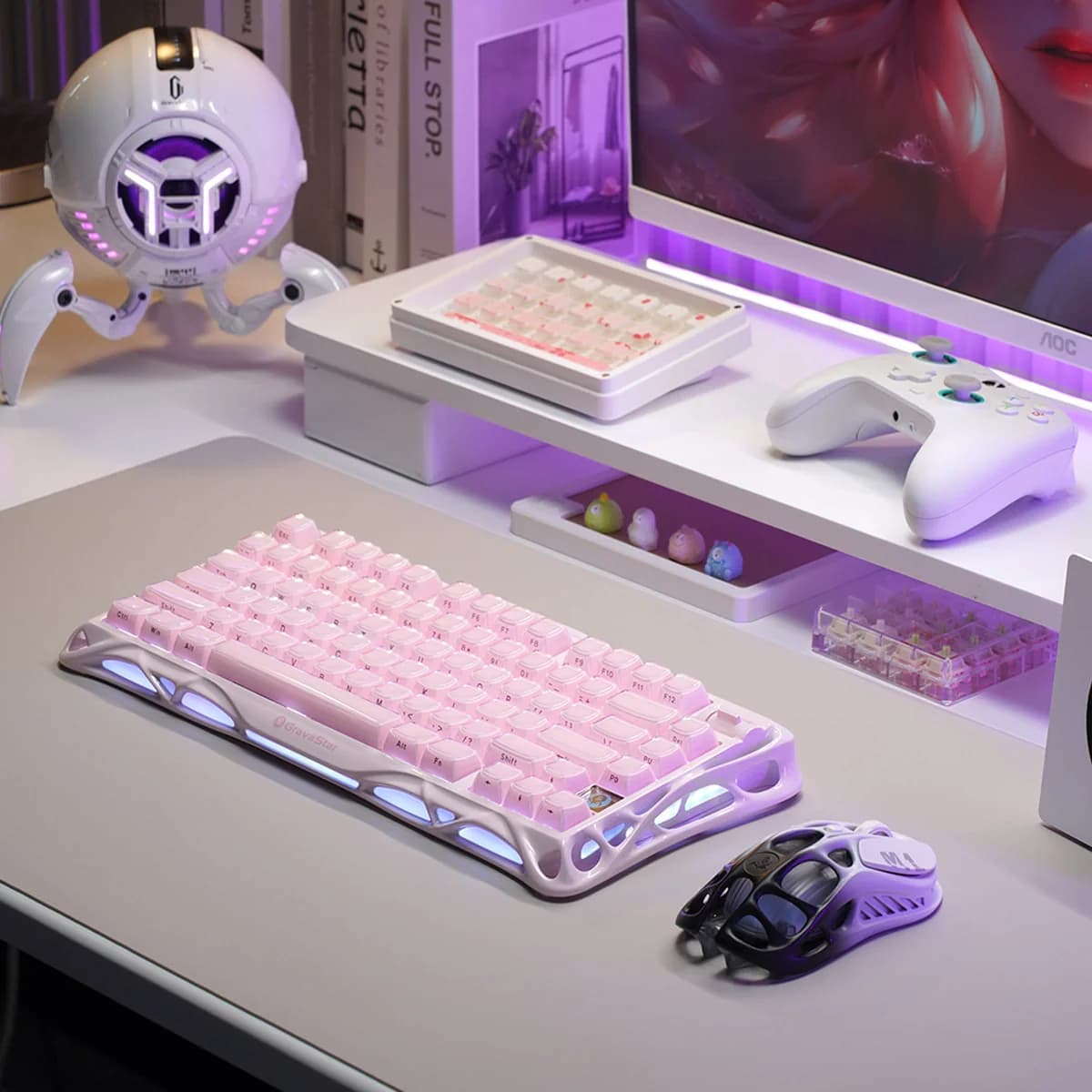 کیبورد گیمینگ گراواستار مدل GravaStar Mercury K1 Special Edition – Sakura Pink — تصویر ۸