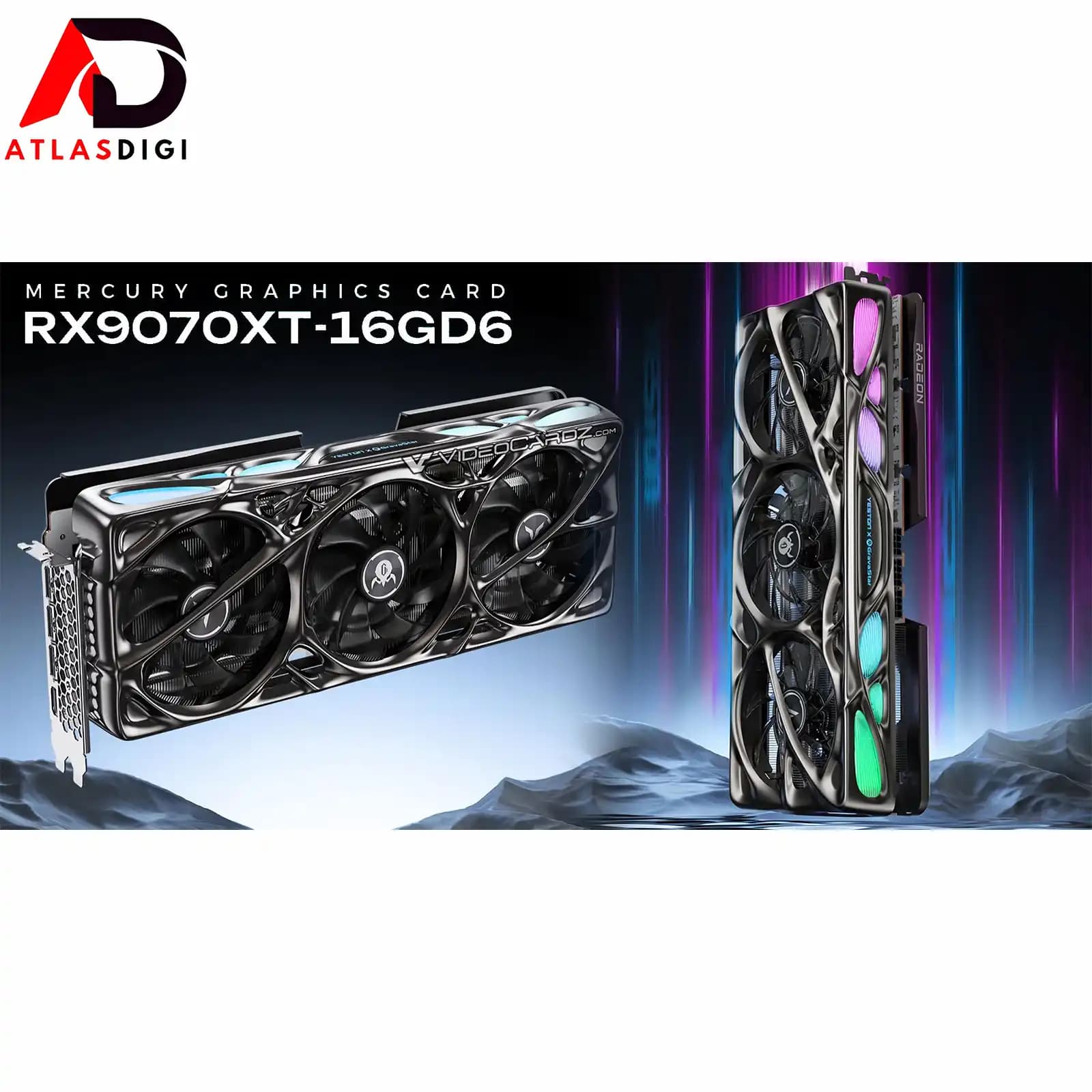کارت گرافیک Yeston x GravaStar Radeon RX 9070 XT Mercury Nova OC 16GB GDDR6 — تصویر ۹