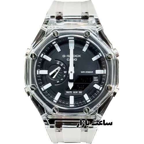 ساعت جی شاک سفید شیشه ای G-Shock ga2100 Wp09