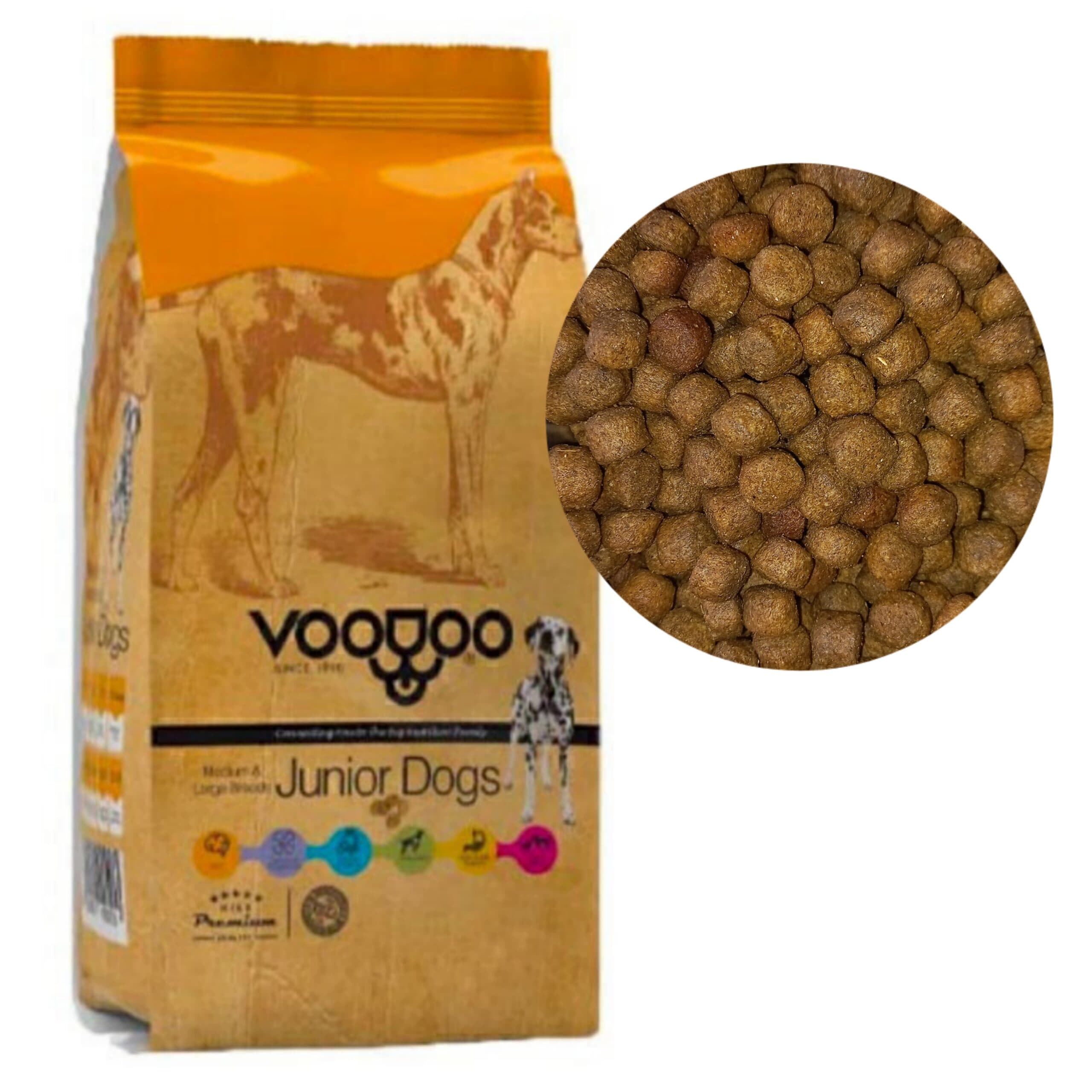 غذای خشک توله سگ وودو VooDoo Medium & Large Junior وزن 1 کیلویی فله — تصویر ۲