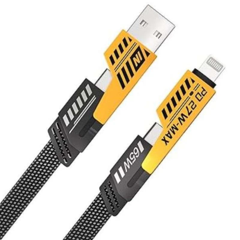 کابل تبدیل USB/USB-C به لایتنینگ/USB-C اچ تی ام مدل 4in1 طول 1.2 متر کدB21743 — تصویر ۲