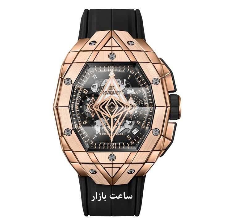 ساعت هابلوت رزگلد مردانه Hublot RoseGold Spirit of Big Bang Sang Bleu