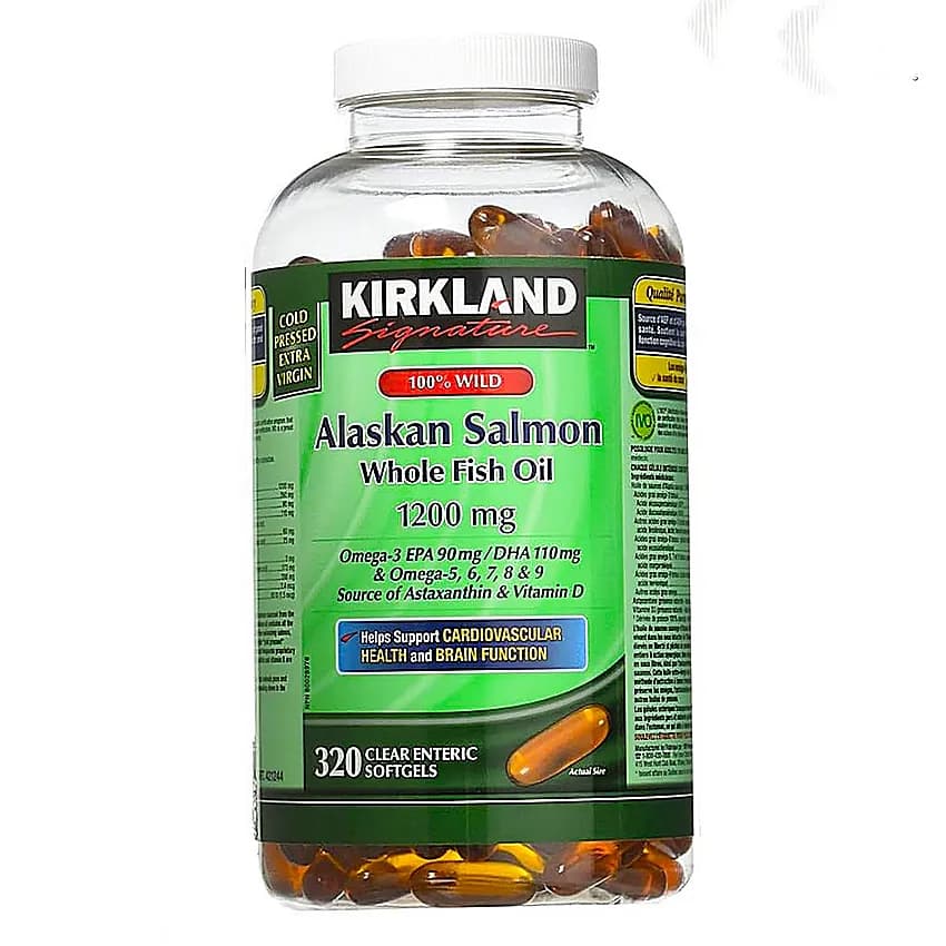 قرص روغن ماهی سالمون آلاسکا (امگا3) کرکلند اصل — تصویر ۲