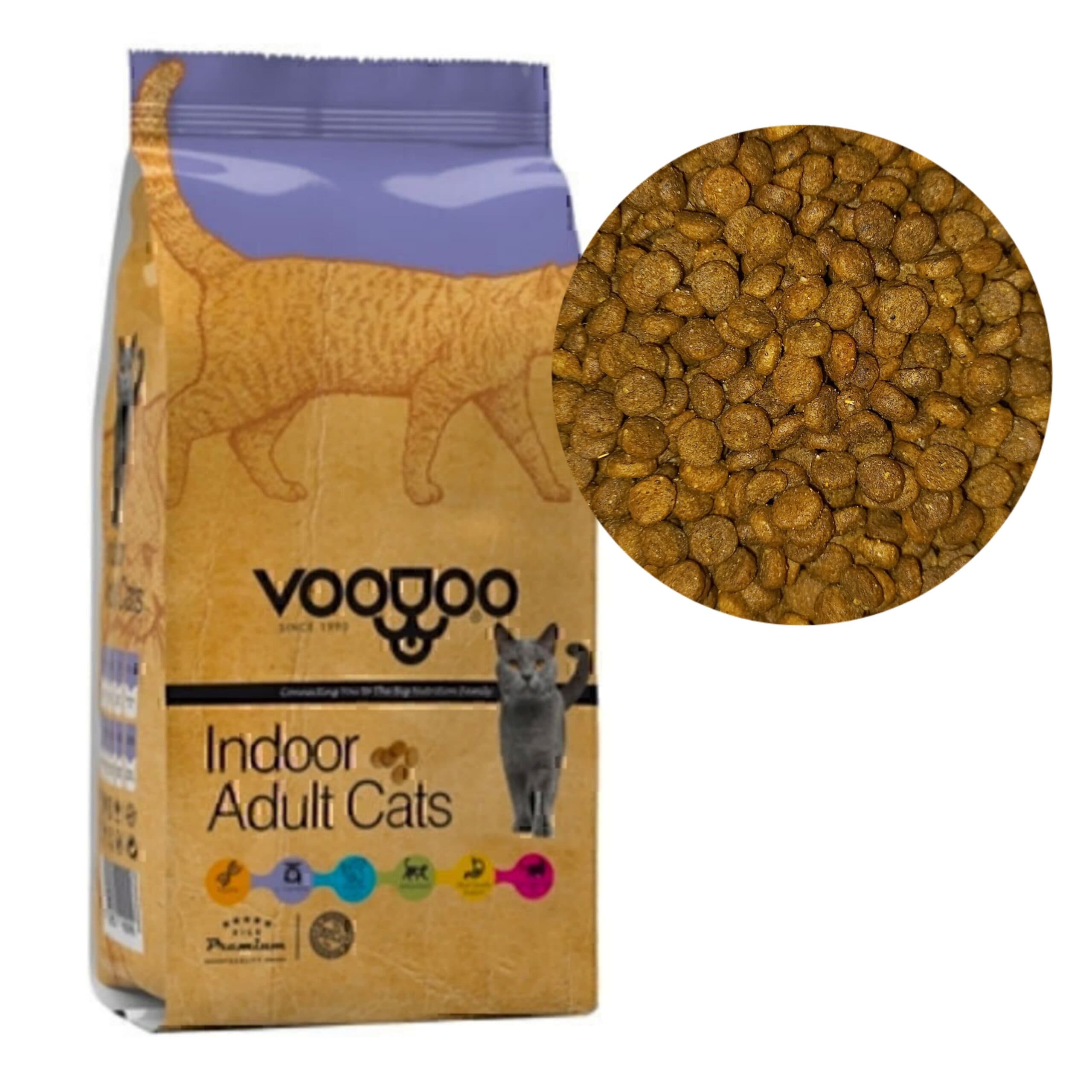 غذای خشک گربه وودو VooDoo Indoor Adult وزن 1 کیلویی فله