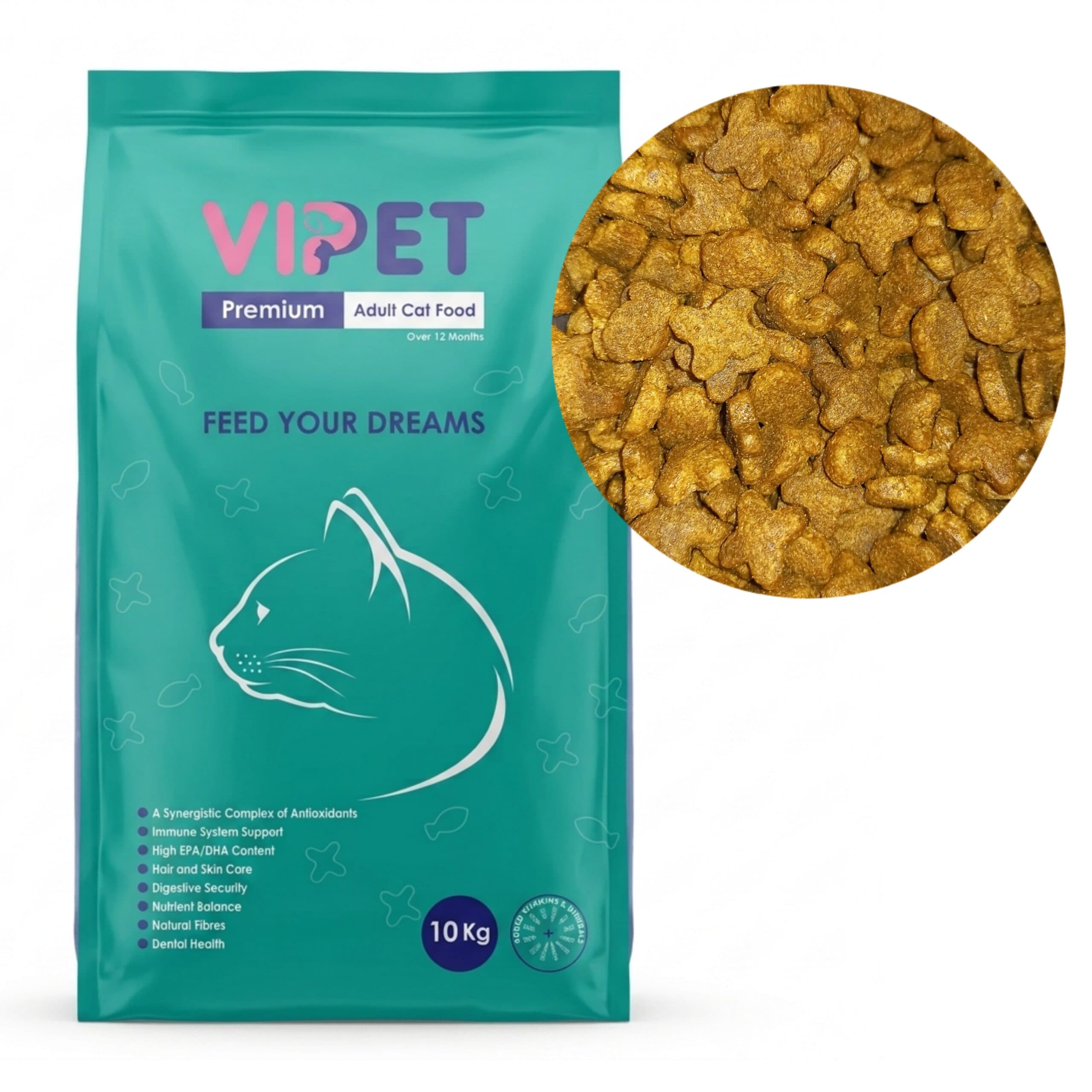 غذای خشک گربه بالغ ویپت Vipet Adult Cat Food وزن 1 کیلویی فله — تصویر ۲