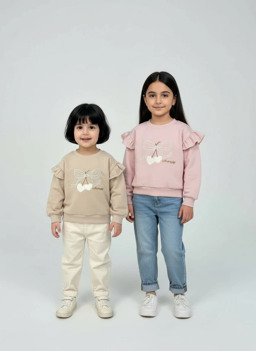 بلوز دو قلب دخترانه وارداتی