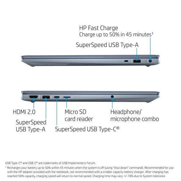 لپ تاپ اچ پی 15.6 اینچی مدل HP Pavilion 15-EH1070WM-B AMD Ryzen 7 5700U 8GB 512GB SSD AMD Radeon — تصویر ۴
