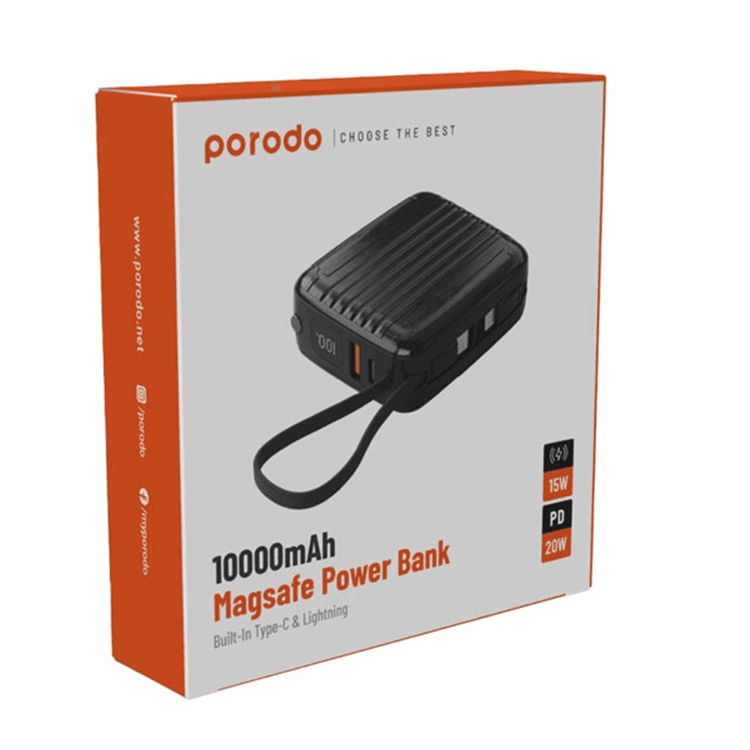 پاور بانک مگ سیف پرودو مدل PD-PBFCH041 با ظرفیت 10000 میلی آمپر ساعت — تصویر ۶
