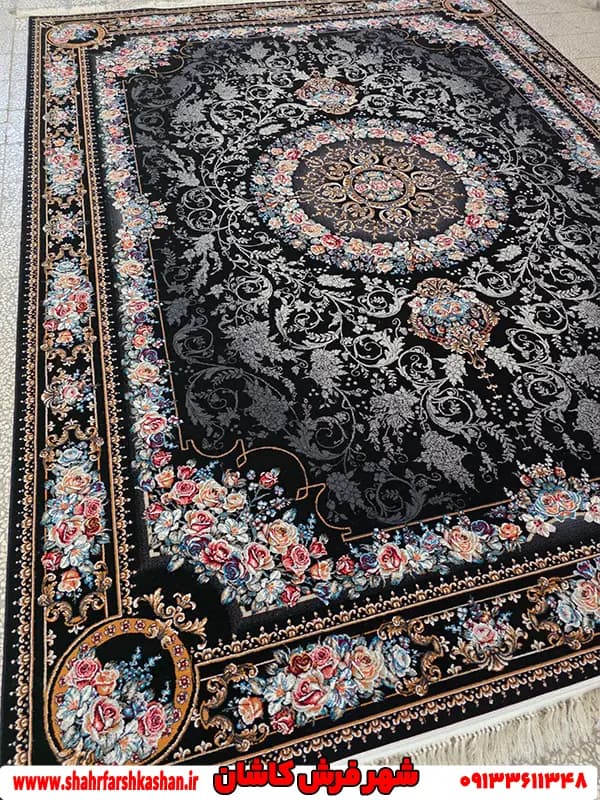 فرش 700شانه سرمه ای طرح ژیوان — تصویر ۳
