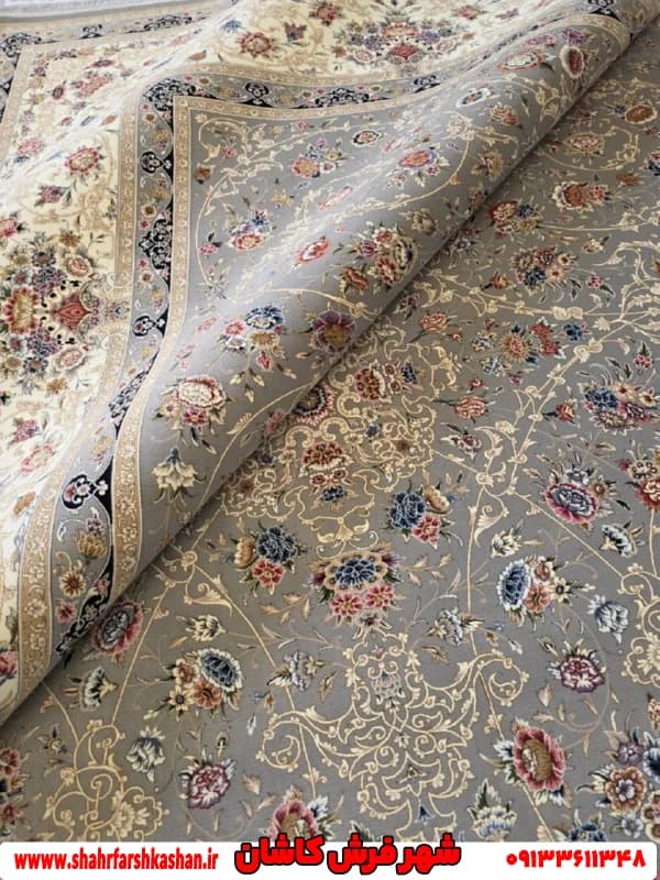 طرح لیلیوم فرش 1500 شانه گل افشان زمینه الماسی — تصویر ۵