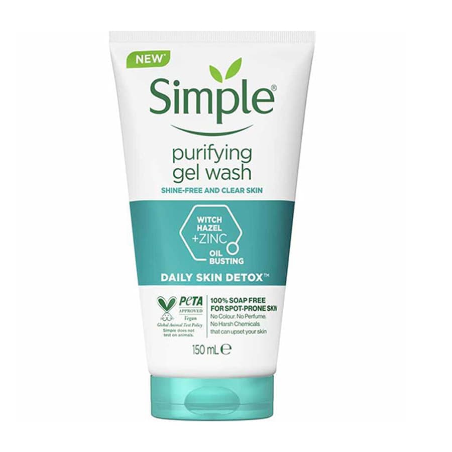 ژل شستشو صورت سیمپل مدل purifying gel wash پوست چرب و مختلط