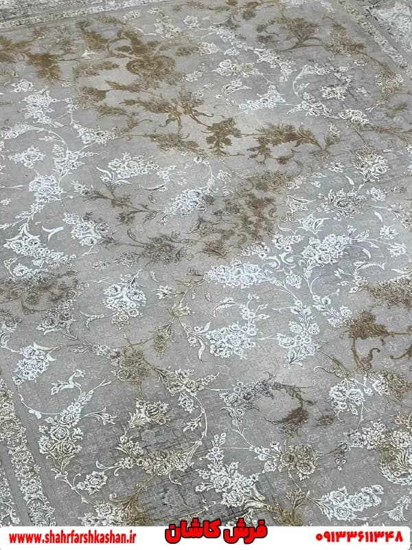 فرش نسکافه ای طلایی وینتیج 1200 شانه مدل هانا — تصویر ۳