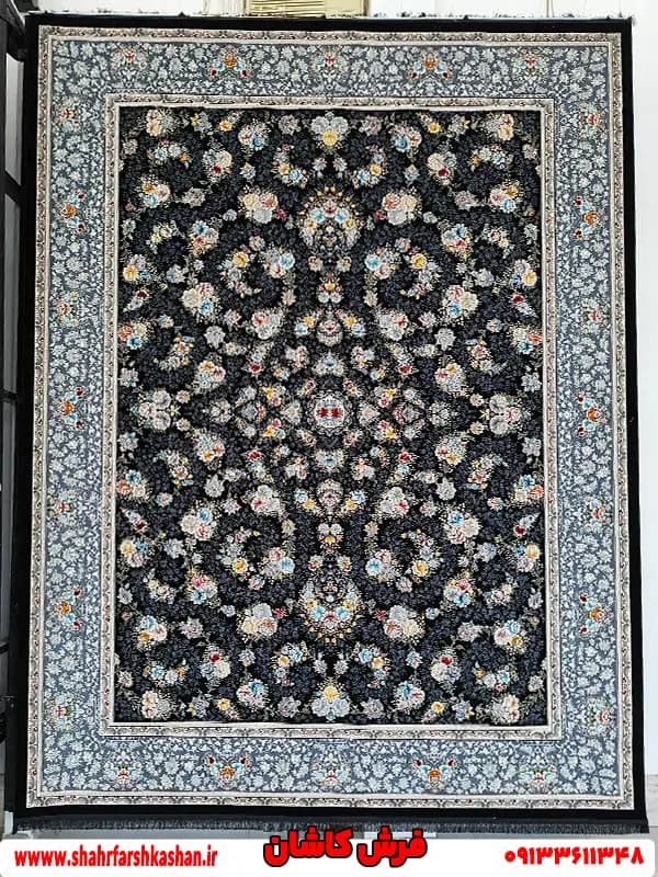 فرش 700 شانه افشان سرمه ای اکرولیک تراکم 2550