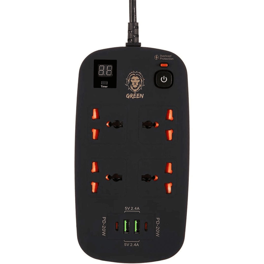 چند راهی برق گرین لاین مدل GREEN LION POWER SOCKET 3500w GNPS2PD