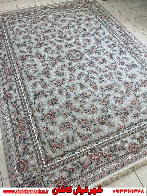 فرش افشان طوسی رنگ 1200 شانه طرح گندم