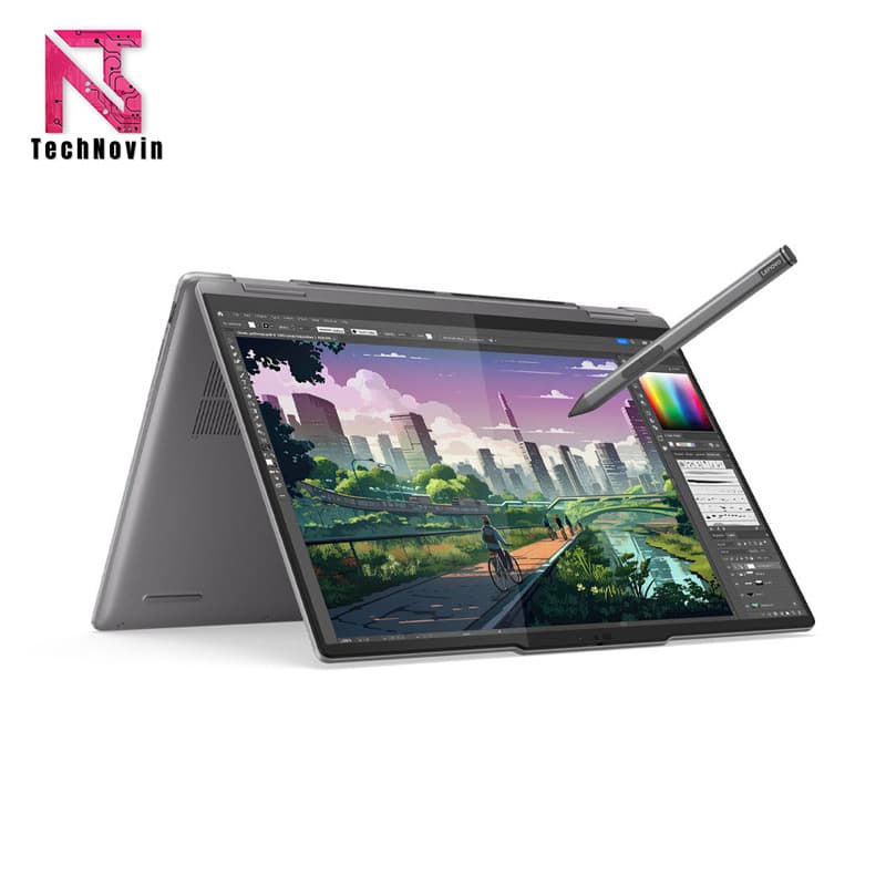 لپ تاپ 14 اینچی لنوو مدل Lenovo YOGA 7 8640HS R5 8GB 512GB SSD Radeon 760M 2k Touch همراه با کیف هدیه