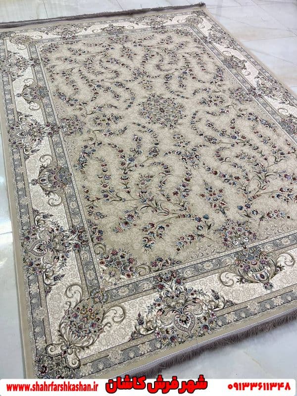 فرش افشان بژ 1200 شانه جدید طرح رنا