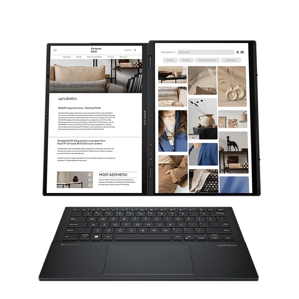 لپ تاپ 14 اینچی ایسوس مدل Zenbook Duo UX8406MA-EC – Core Ultra 9 185H 32GB 1TB SSDبا هوش مصنوعی داخلی (Intel AI Boost) — تصویر ۳
