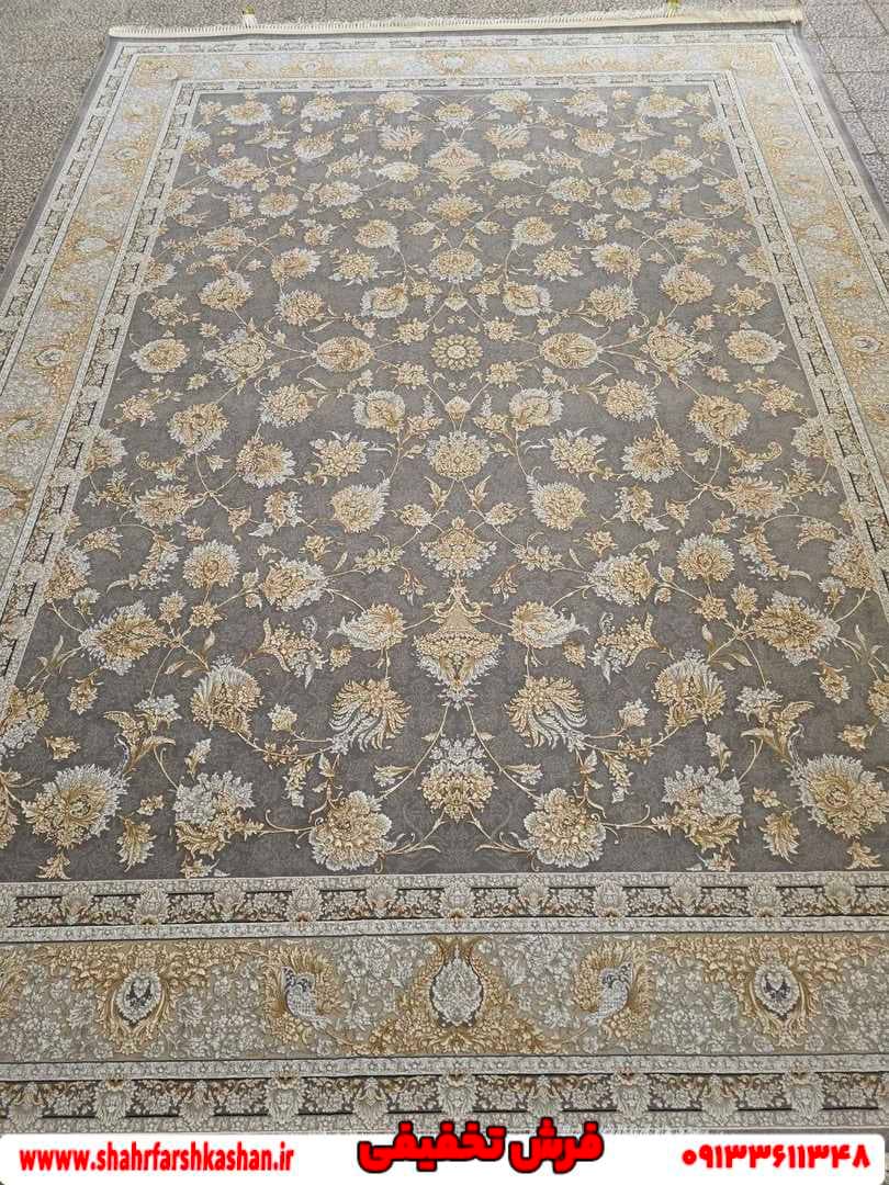 فرش 1200 شانه طلاکوبی طرح آیپک دلفینی