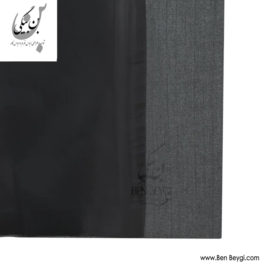 مانتو اداری طوسی یقه ملوانی تک دکمه پارچه بزیاق دیپلمات کد 42638 — تصویر ۶