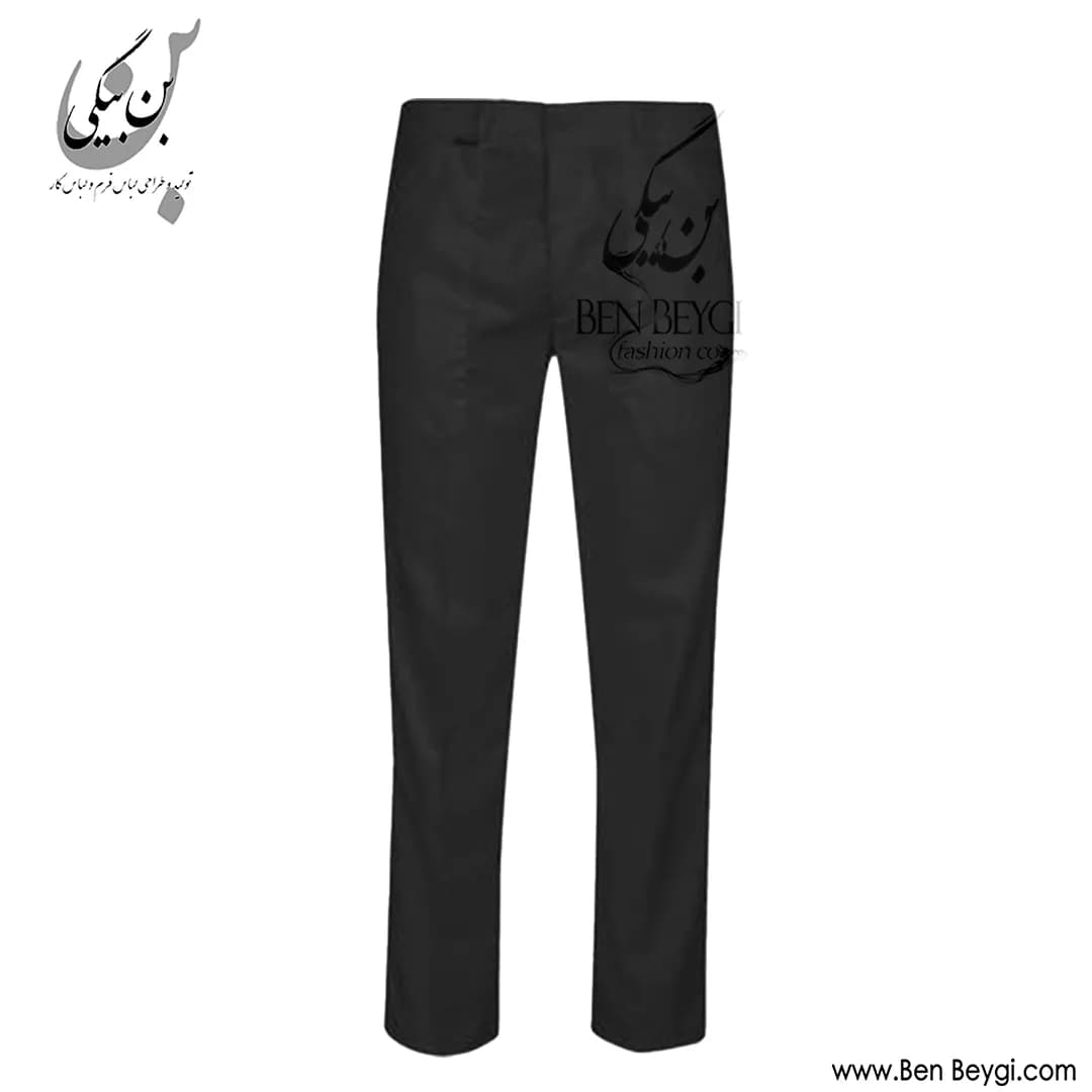شلوار کار جیب دار کمر پشت کش دار پارچه ترگال رنگ مشکی کد 41359