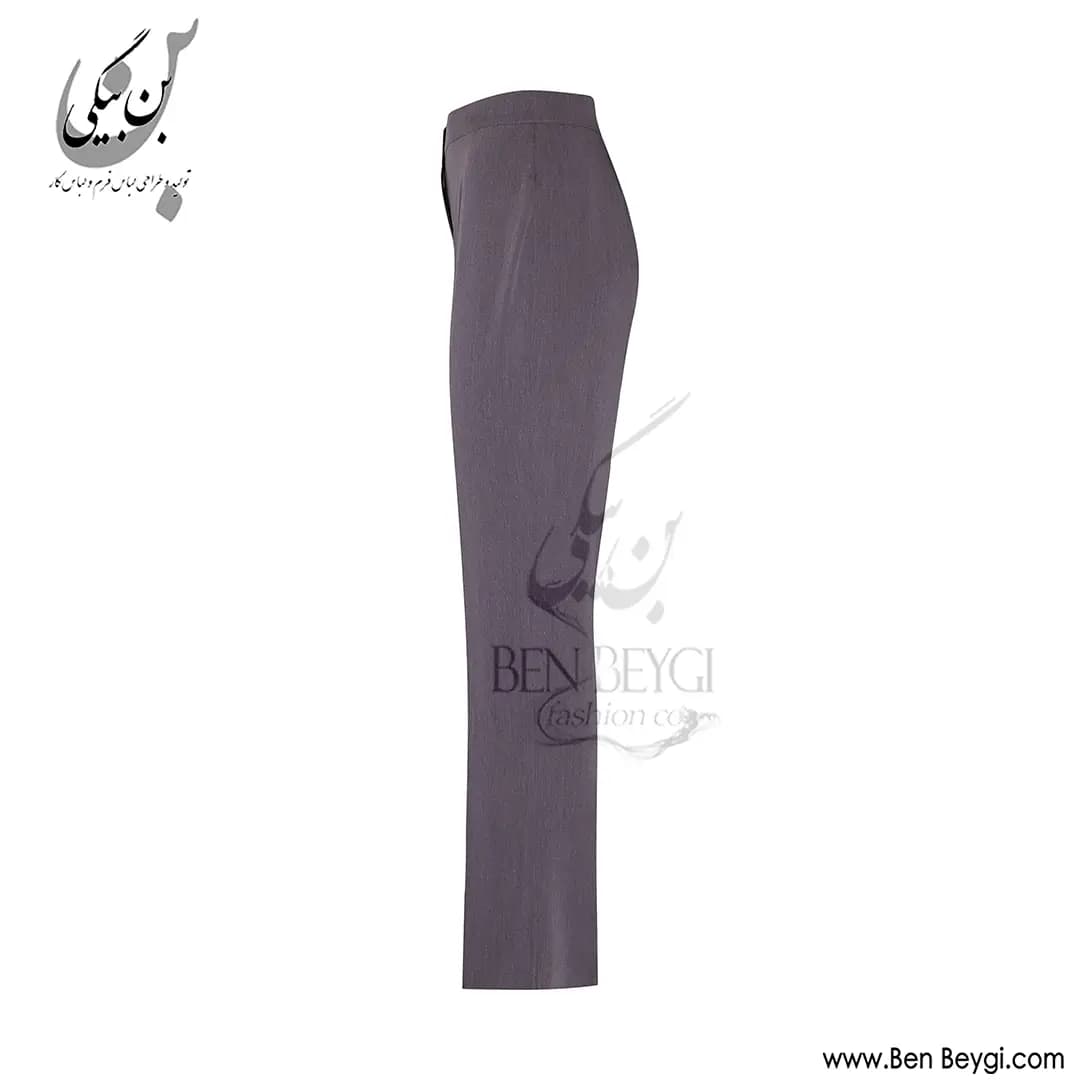 مانتو شلوار اداری طوسی پنج دکمه یقه هفت مغزی دوزی پارچه فیونا کد 33454 — تصویر ۶