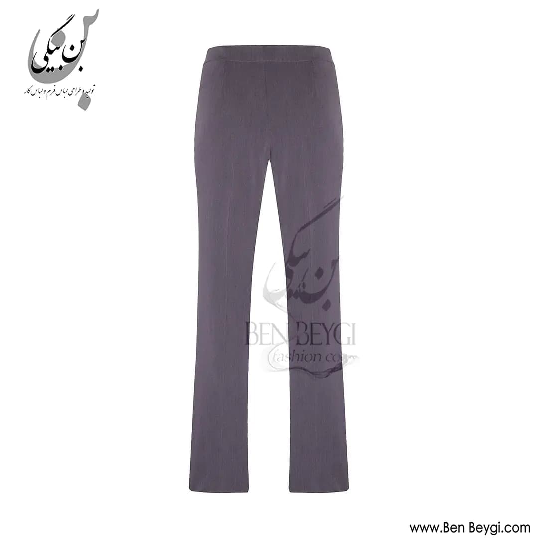 مانتو شلوار اداری طوسی پنج دکمه یقه هفت مغزی دوزی پارچه فیونا کد 33454 — تصویر ۸