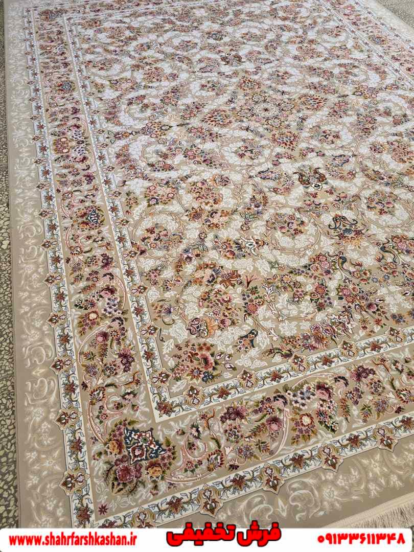 فرش افشان رنگی طرح شاهکار 1200 شانه نقره ای