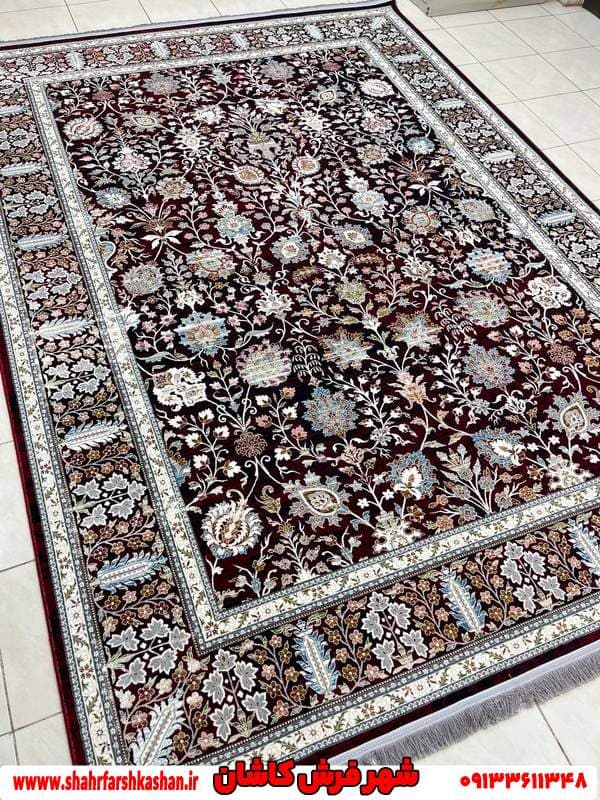فرش سلطان آبادی لاکی طرح گیتی 1200 شانه تراکم 3600