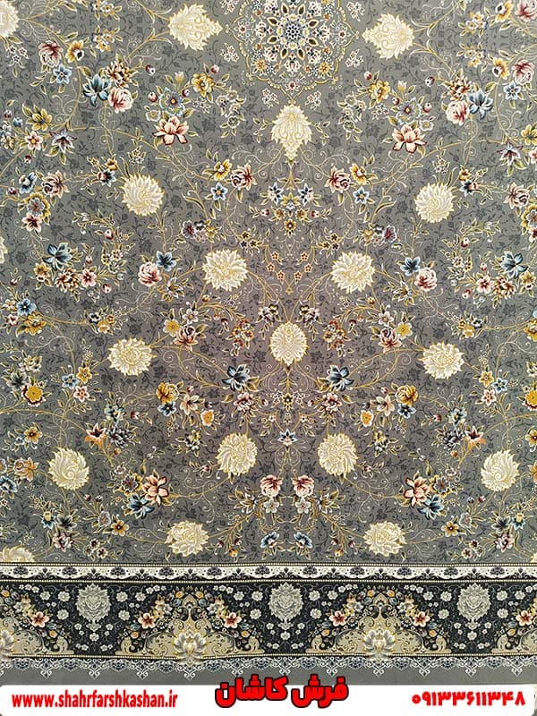 فرش 1200 شانه پریا زمنیه نقره ای افشان — تصویر ۳