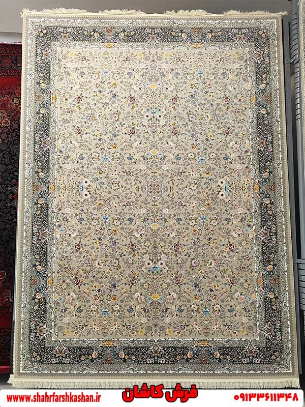 فرش افشان 1200 شانه ماشینی طرح سادات ترمه ای
