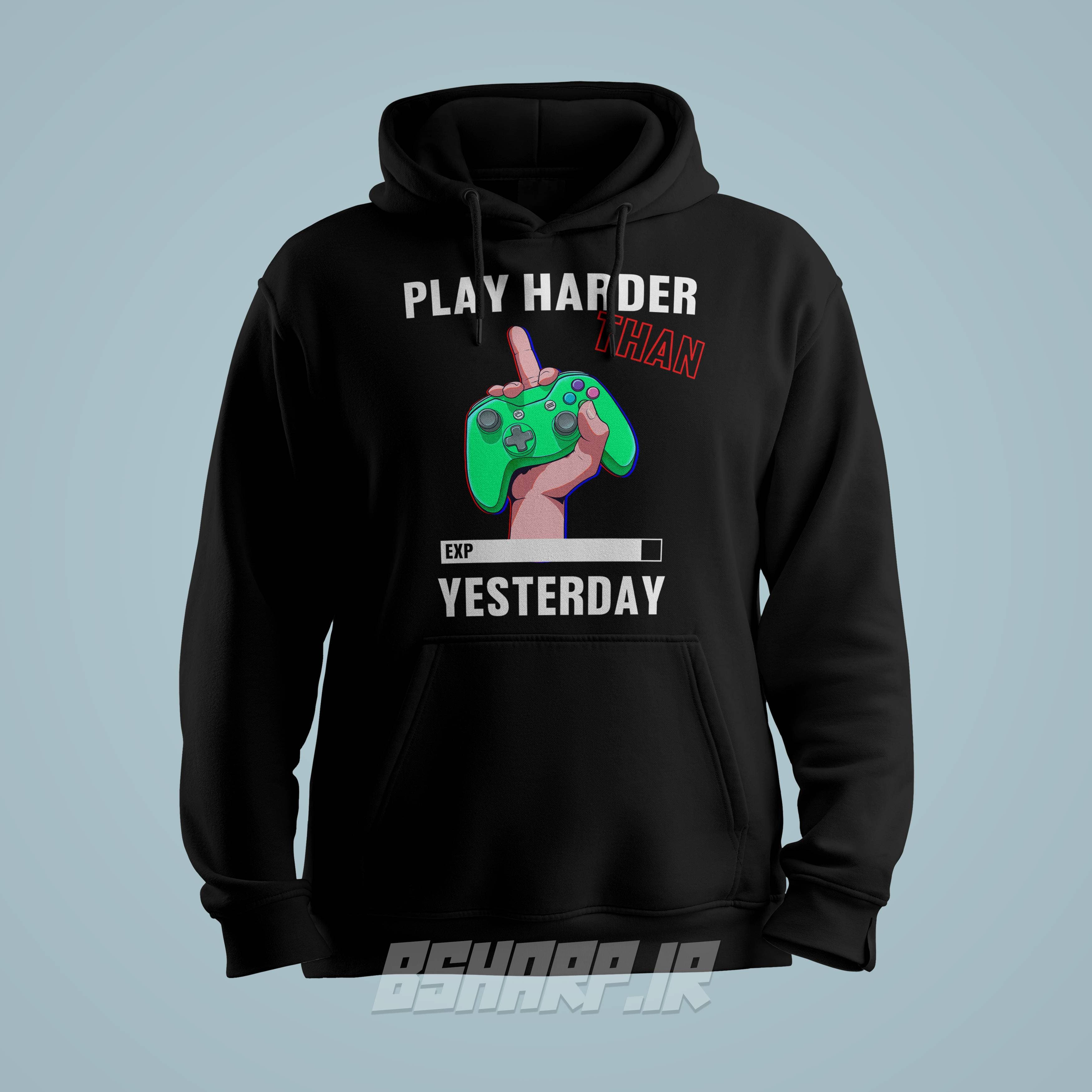 هودی Gamer طرح Play Harder — تصویر ۲