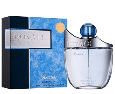 ادکلن رویال آبی مردانه مدل ROYALE BLUE RASASI — تصویر ۳