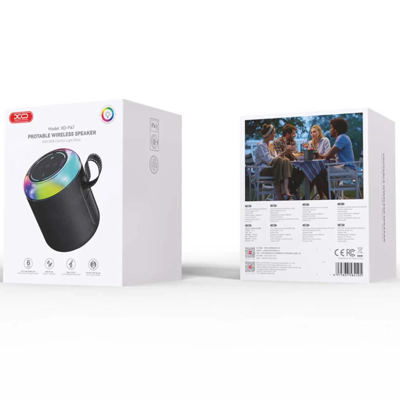 اسپیکر بلوتوثی قابل حمل شارژی ایکس‌او با نور RGB مدل XO F67 — تصویر ۷