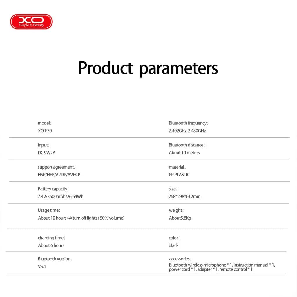 اسپیکر بلوتوثی ایکس او مدل XO F70 — تصویر ۸