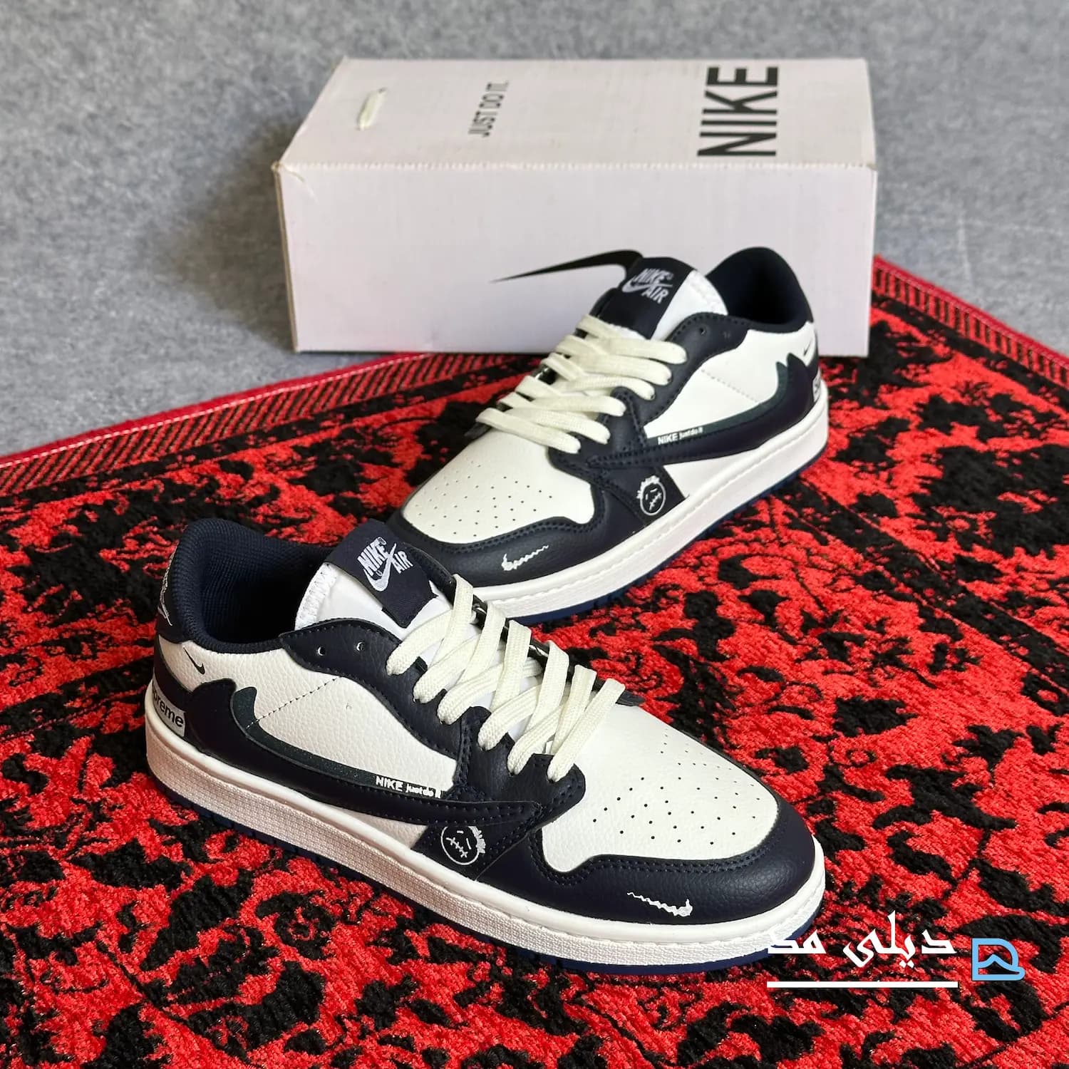 کتانی مردانه نایک جردن تراویس سوپریم سفید سرمه ای | Nike jordan travis — تصویر ۵