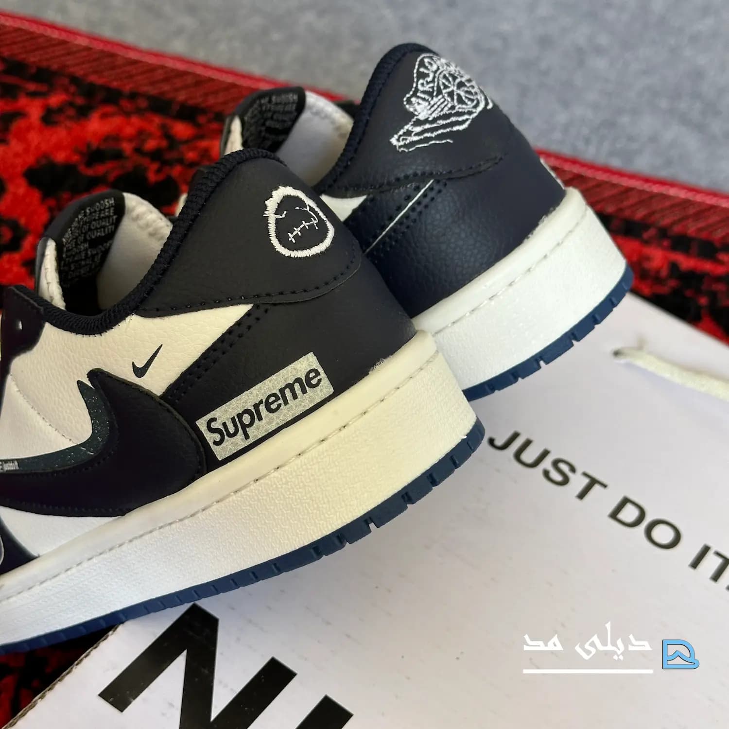 کتانی مردانه نایک جردن تراویس سوپریم سفید سرمه ای | Nike jordan travis — تصویر ۹