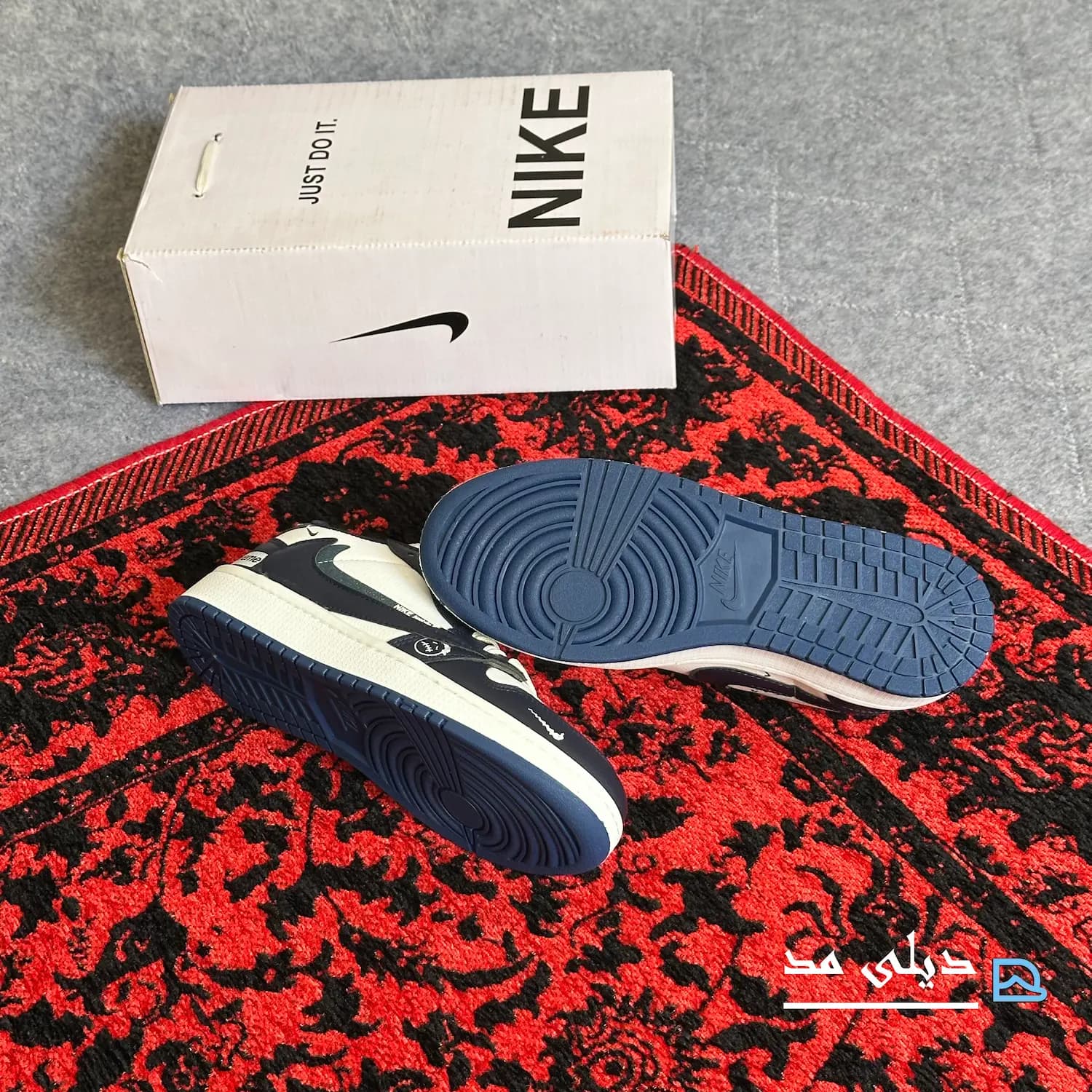 کتانی مردانه نایک جردن تراویس سوپریم سفید سرمه ای | Nike jordan travis — تصویر ۶