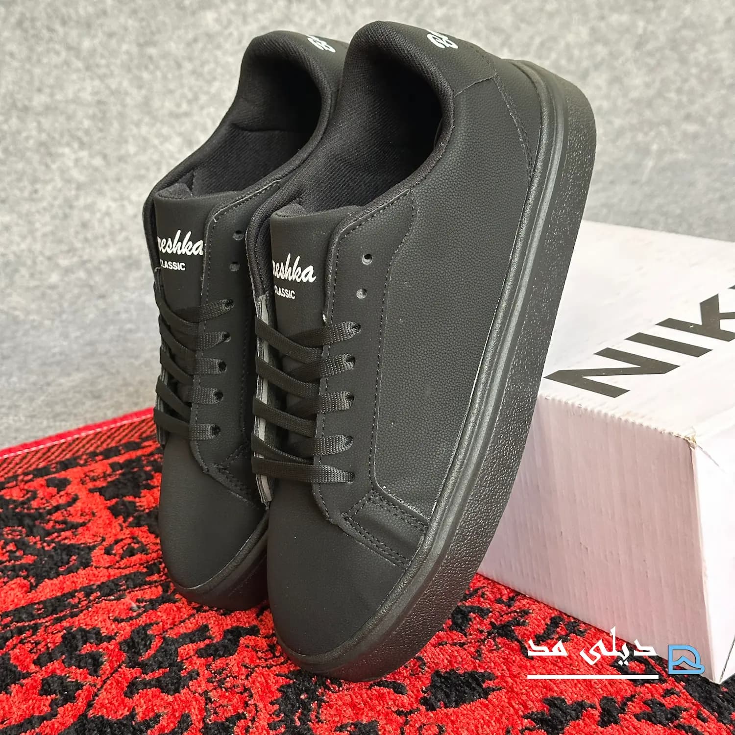 کتانی مردانه ونس برشکا مشکی تمام | vans bershka