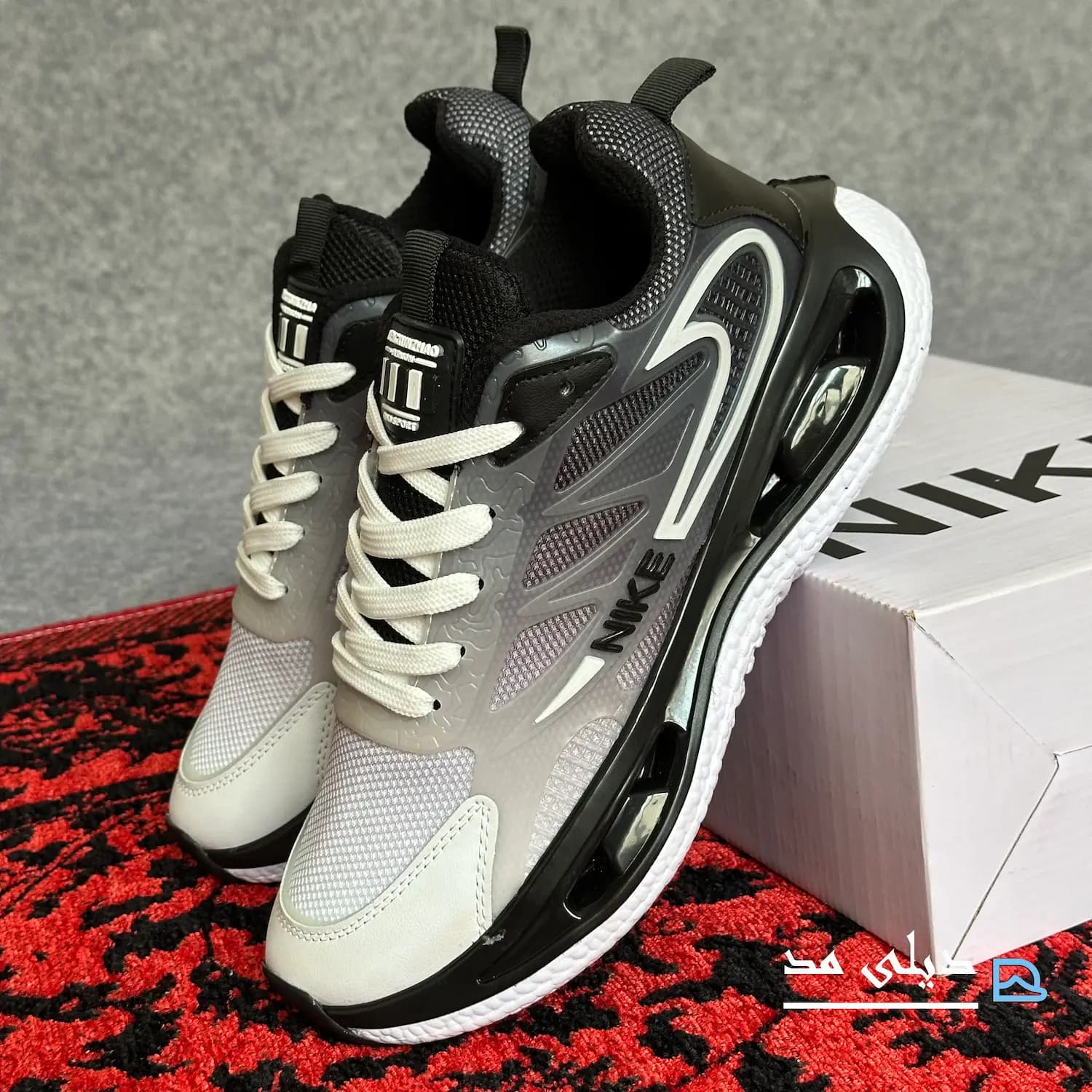 ست کفش کتانی اسپرت مردانه و زنانه نایکی تراویس دیسکی طوسی | nike travis diski