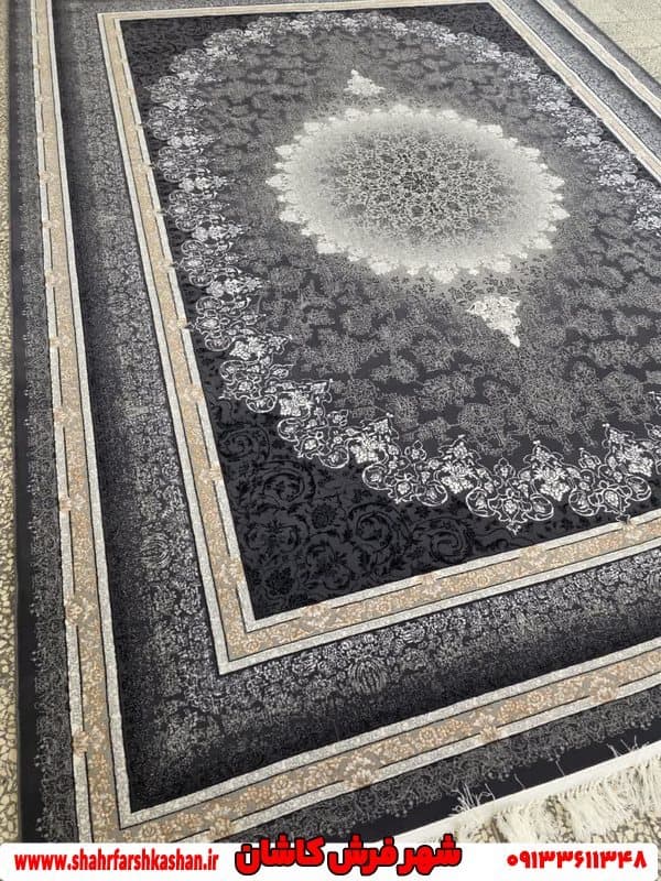 فرش 700 شانه مدرن دودی طرح مهر — تصویر ۴