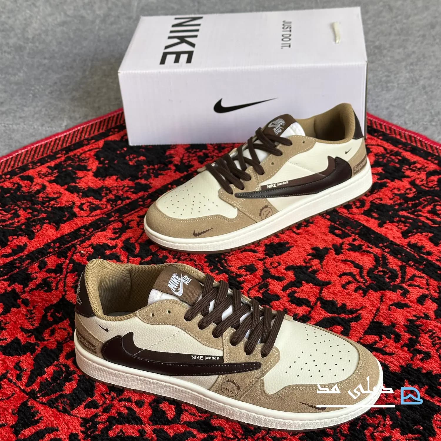 کتانی مردانه نایک جردن تراویس سوپریم کرم قهوه ای | Nike jordan travis — تصویر ۶