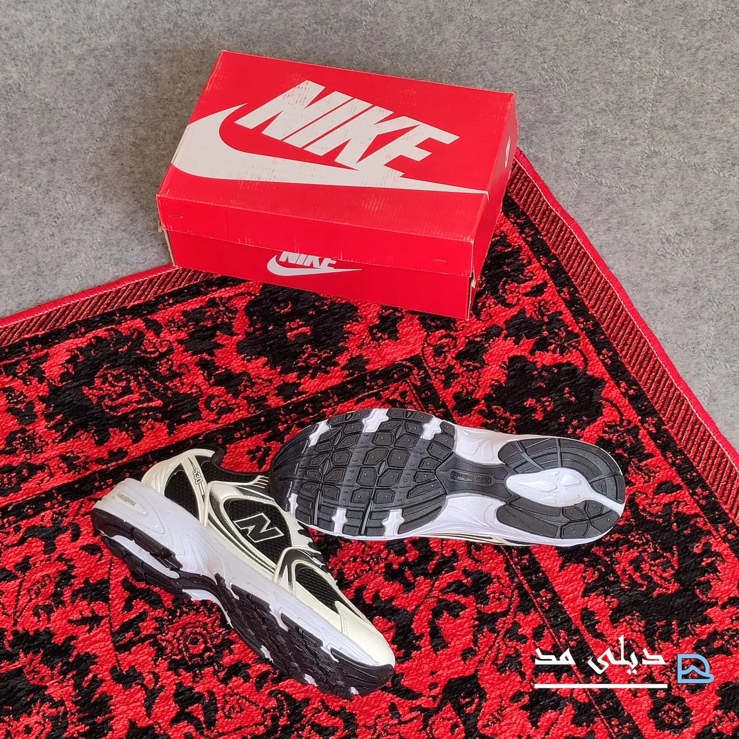 کتانی مردانه نیوبالانس 530 سفید مشکی | New balance 530 — تصویر ۶